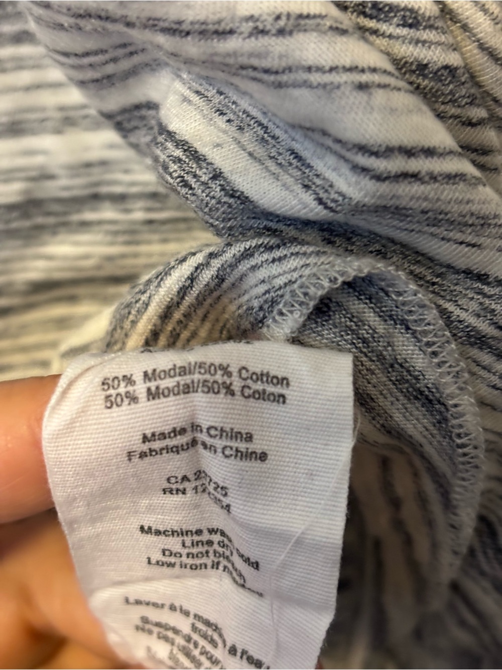 Wilfred Striped Scoop Neck Short Sleeve TShirt - Gray and White - Picture 3 of 4